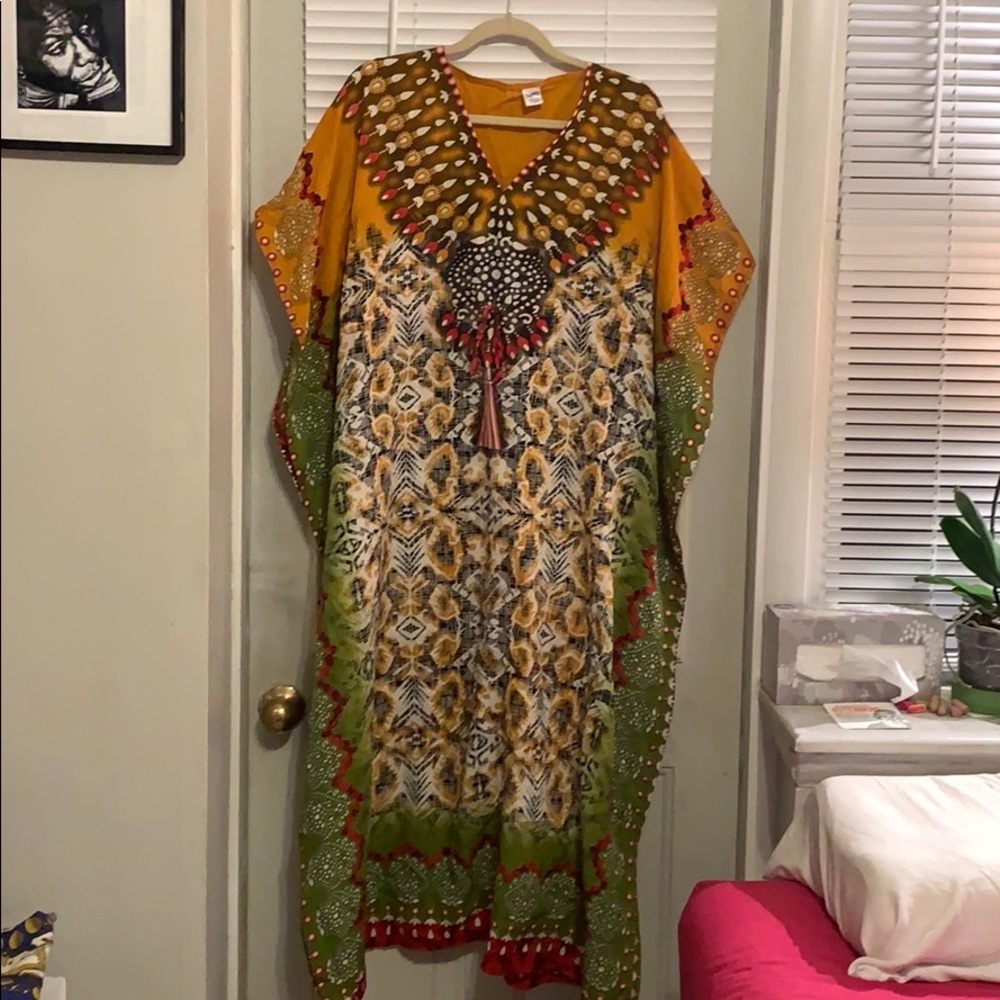 Beautiful breezy, colorful and long cover up!